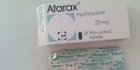 Atarax - instructies voor het gebruik van tabletten en oplossing, indicaties, samenstelling, bijwerkingen, analogen en prijs